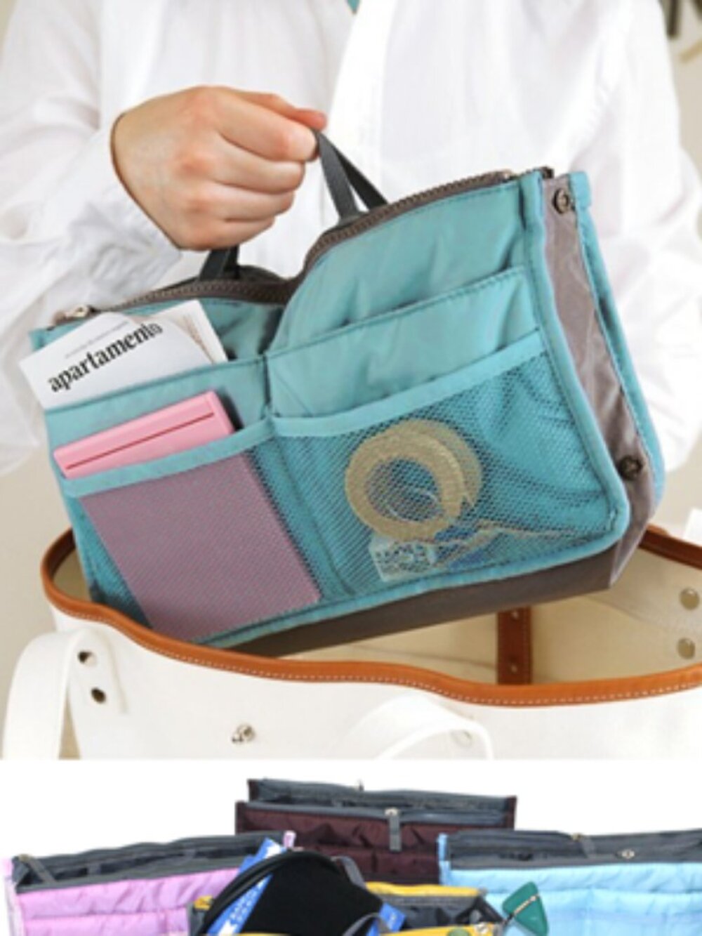 NEW! Nurse Medical Cosmetics Accessories In Bag Organizer Tote (Purple)